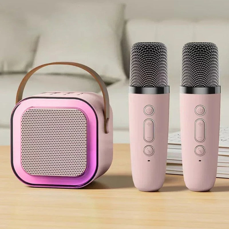Máquina de karaoke portátil Bluetooth con micrófonos inalámbricos