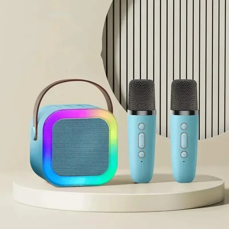 Máquina de karaoke portátil Bluetooth con micrófonos inalámbricos