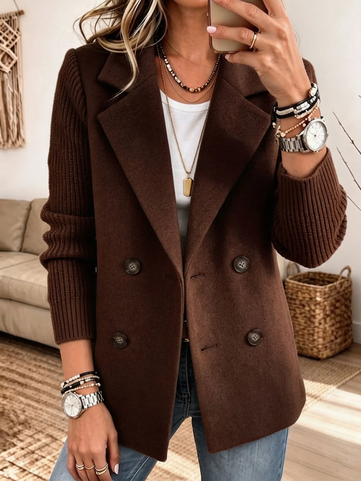 Blazer de Doble Botonadura – Marrón Oscuro