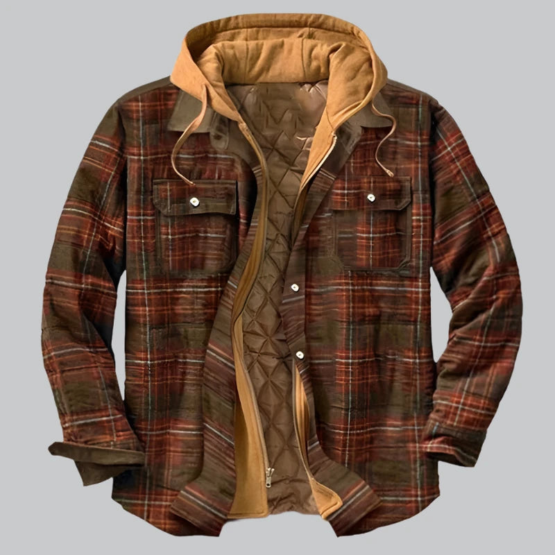 Chaqueta Camisera con Capucha – Marrón