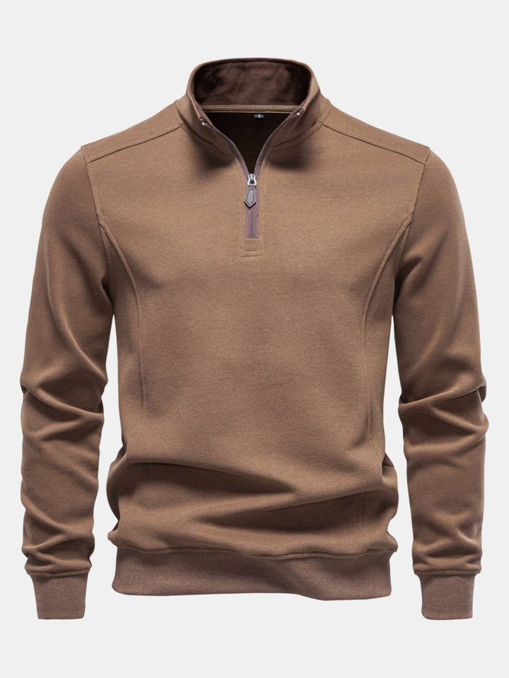 Sudadera Recta con Cremallera – Marrón