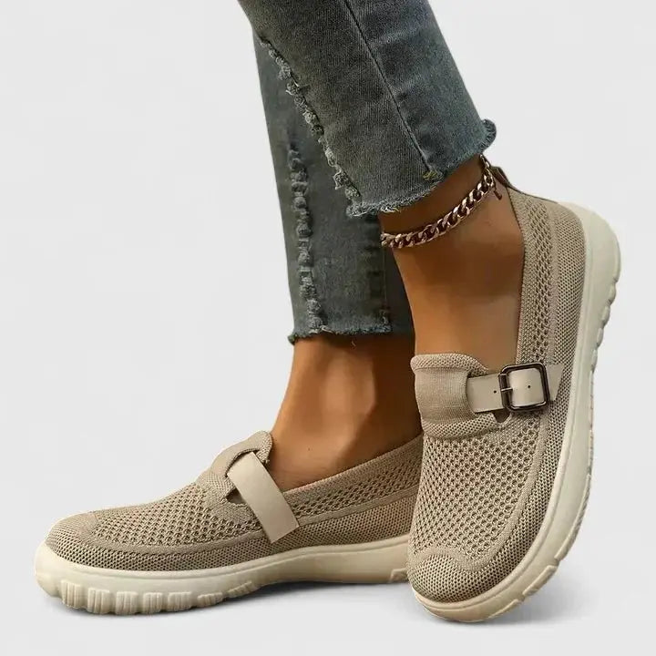 Mocasines Casuales con Hebilla – Beige