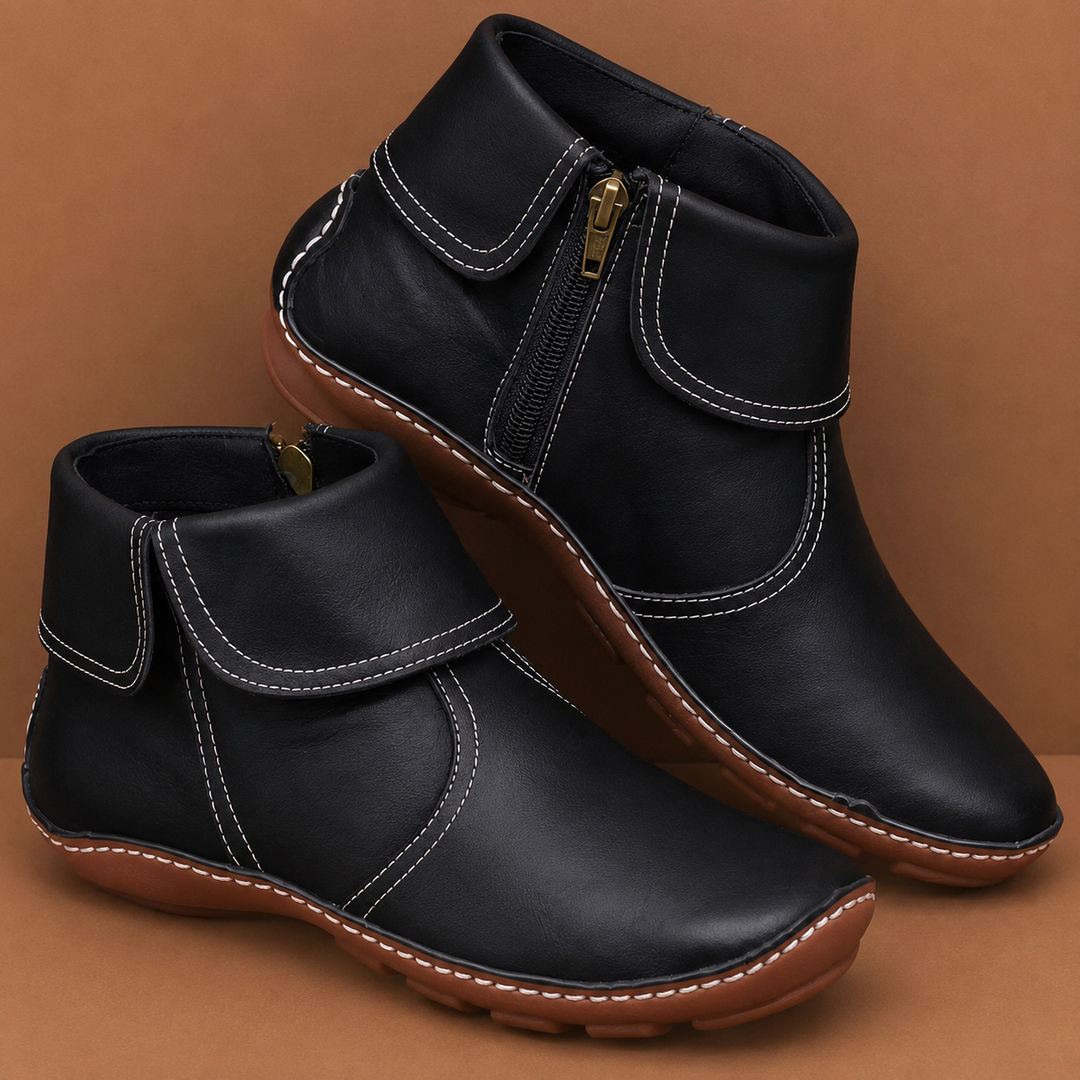 Botines con Cuello Vuelto – Negro