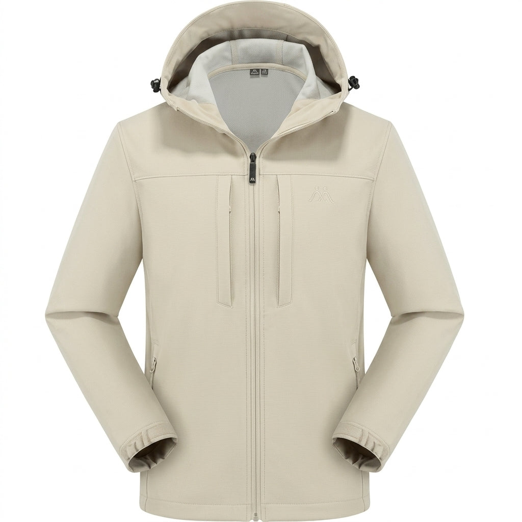 Chaqueta Ergonómica con Capucha – Beige