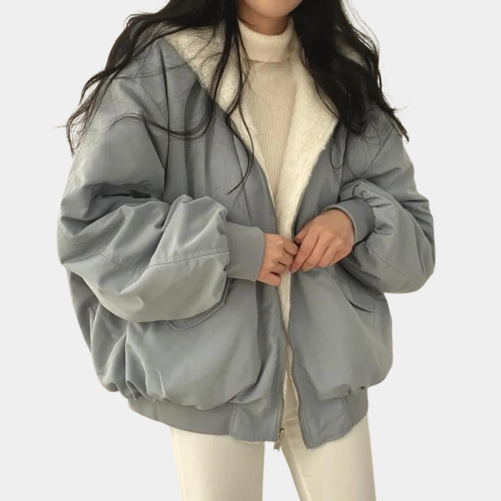 Chaqueta Oversize con Capucha – Azul