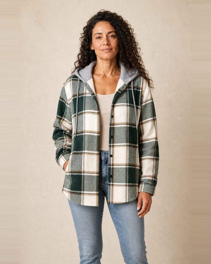 Chaqueta de Cuadros con Capucha