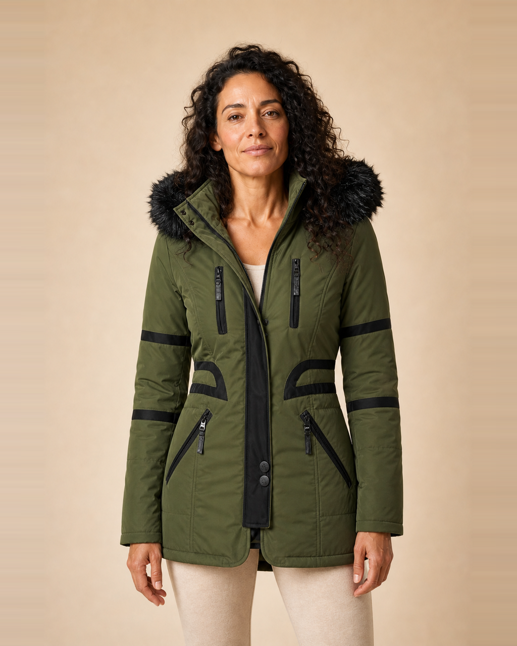 Parka Entallada con Capucha