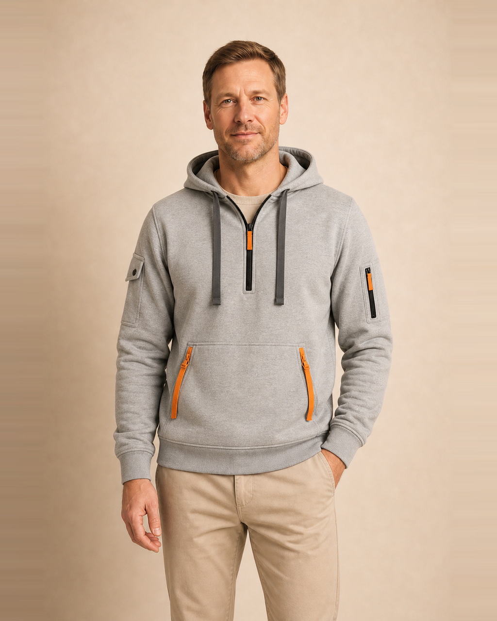 Sudadera con Media Cremallera