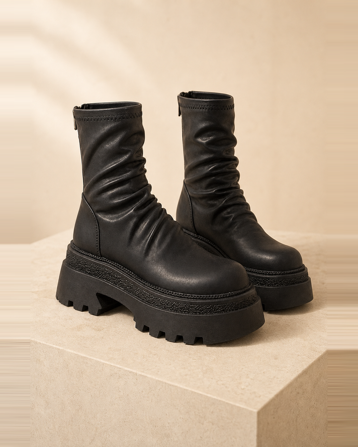 Botines Fruncidos con Plataforma