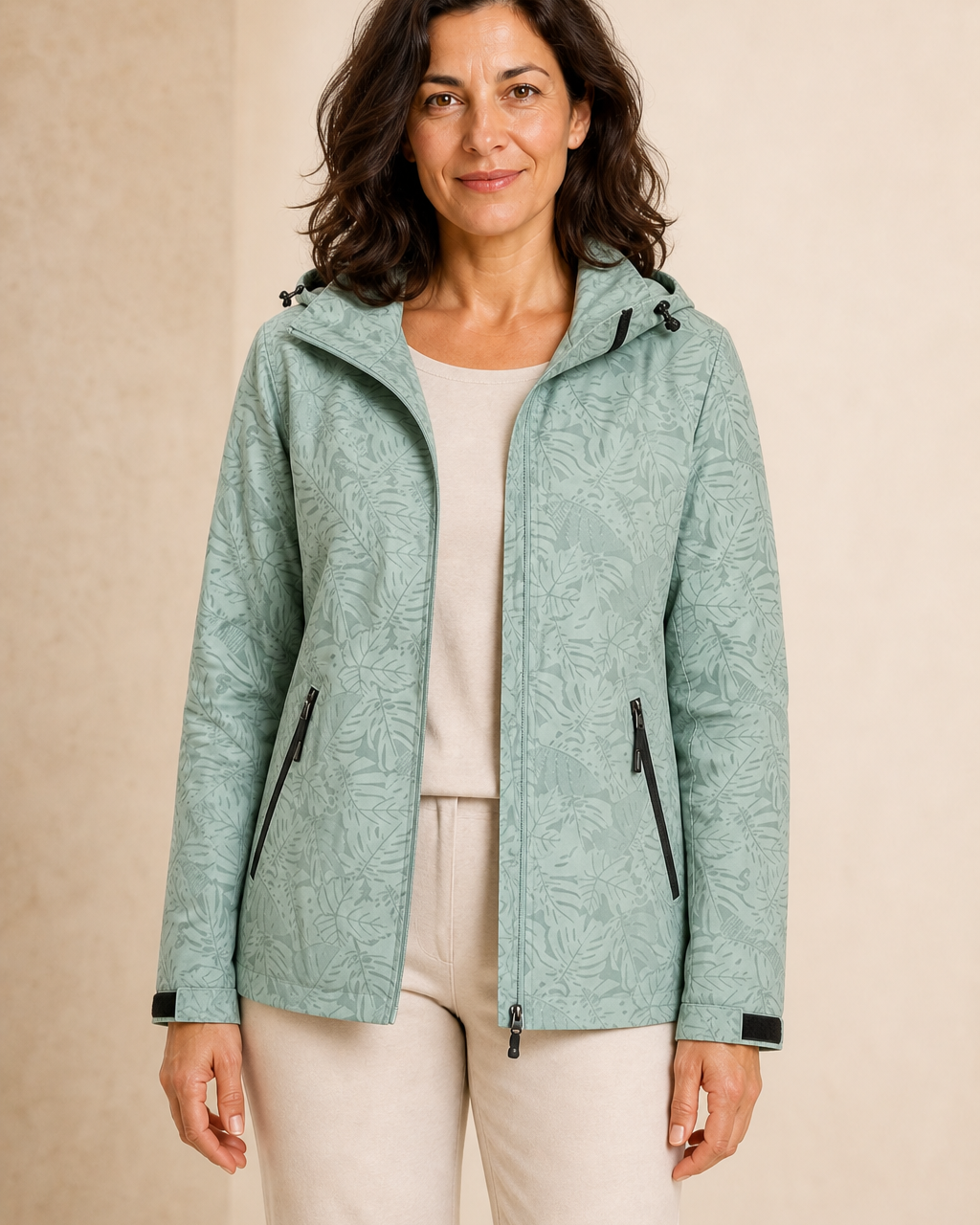 Chaqueta Estampada con Capucha