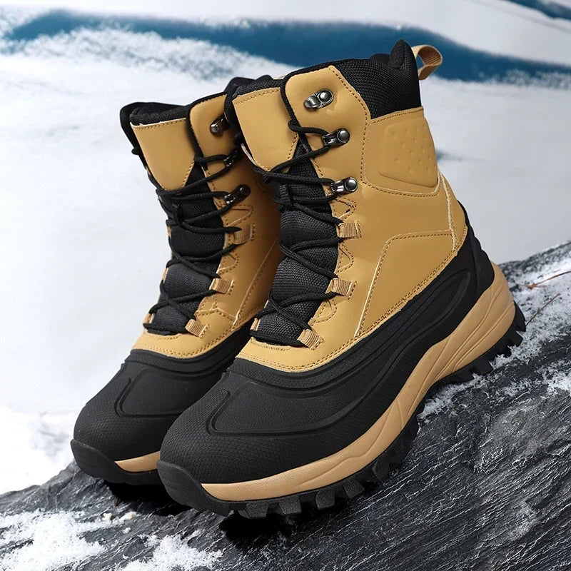 Botas de Invierno con Cordones – Mostaza