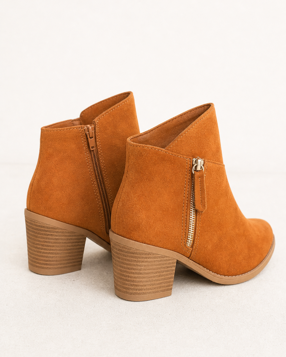 Botines con Doble Cremallera – Naranja