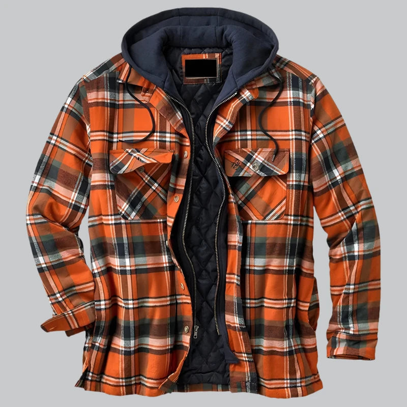 Chaqueta Camisera con Capucha – Naranja