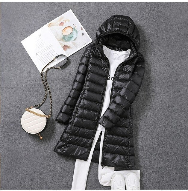 Abrigo Largo Acolchado – Negro