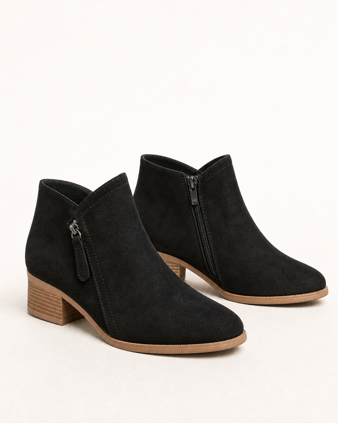 Botines con Doble Cremallera – Negro