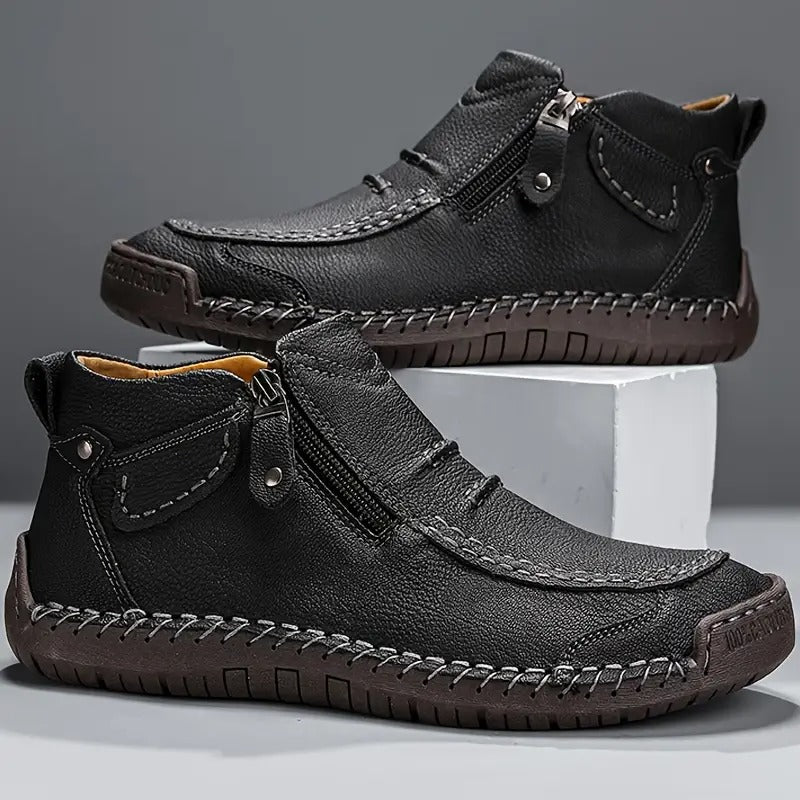 Botines Informales con Cremallera – Negro