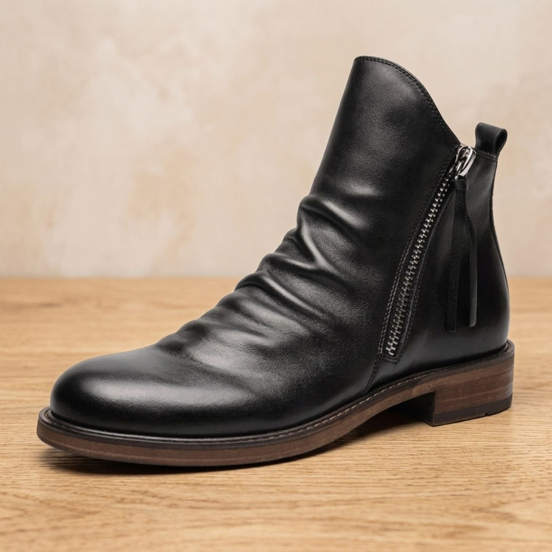 Botines Tobilleros con Cremallera – Negro