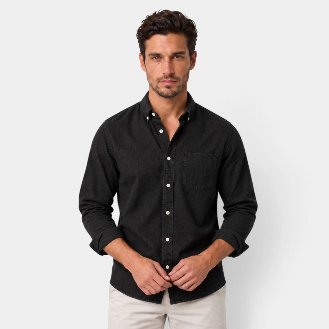 Camisa de Corte Relajado – Negro