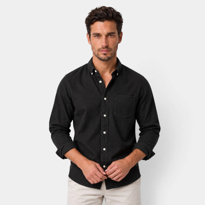 Camisa de Corte Relajado – Negro