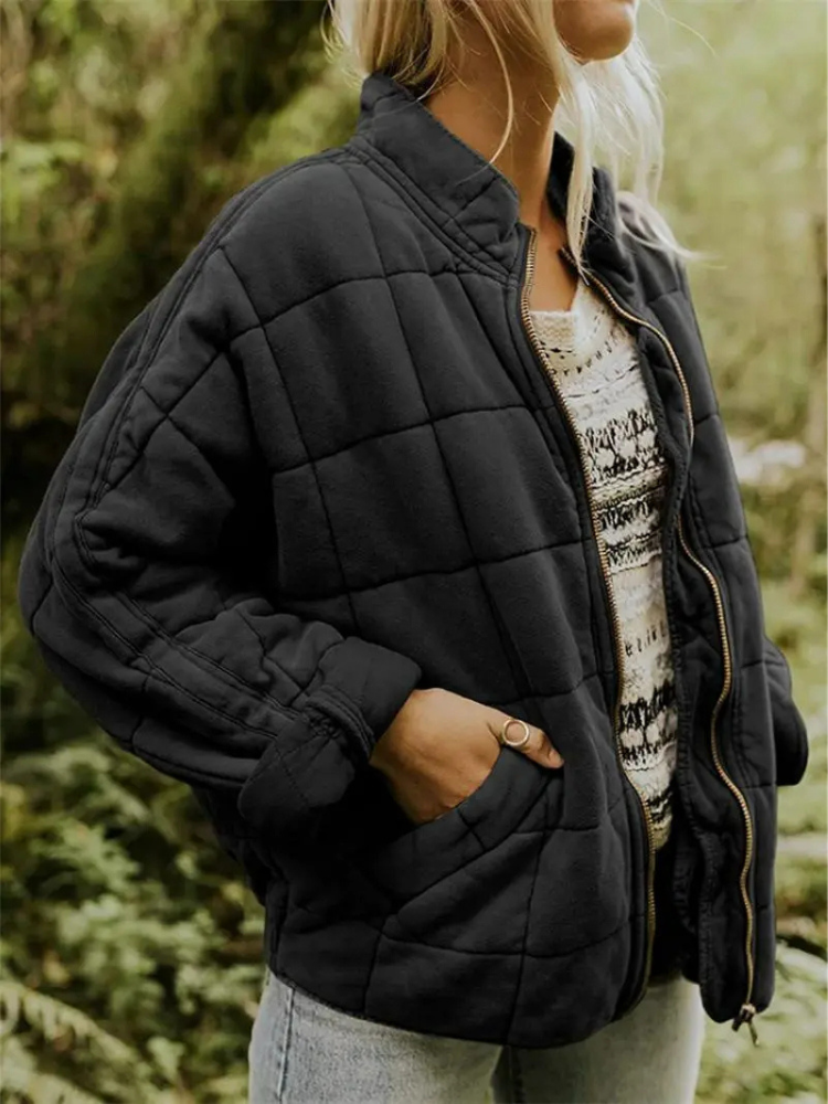 Chaqueta Acolchada Holgada – Negro