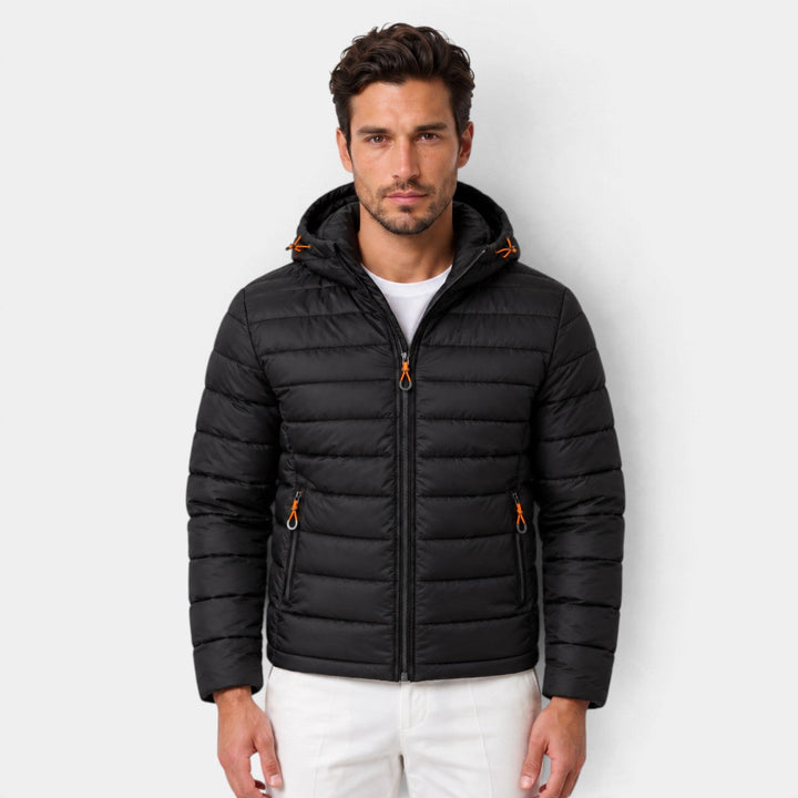 Chaqueta con Capucha y Cremallera – Negro