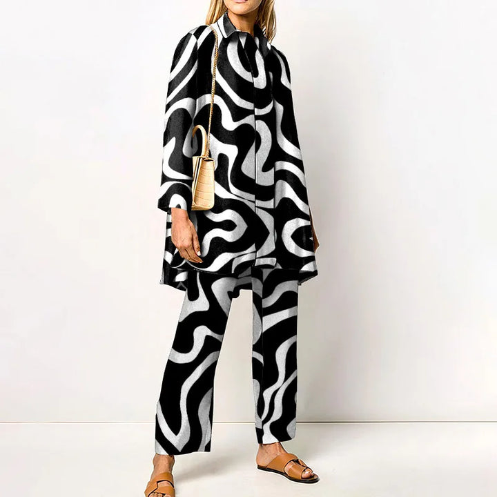 Conjunto Estampado Elegante – Negro