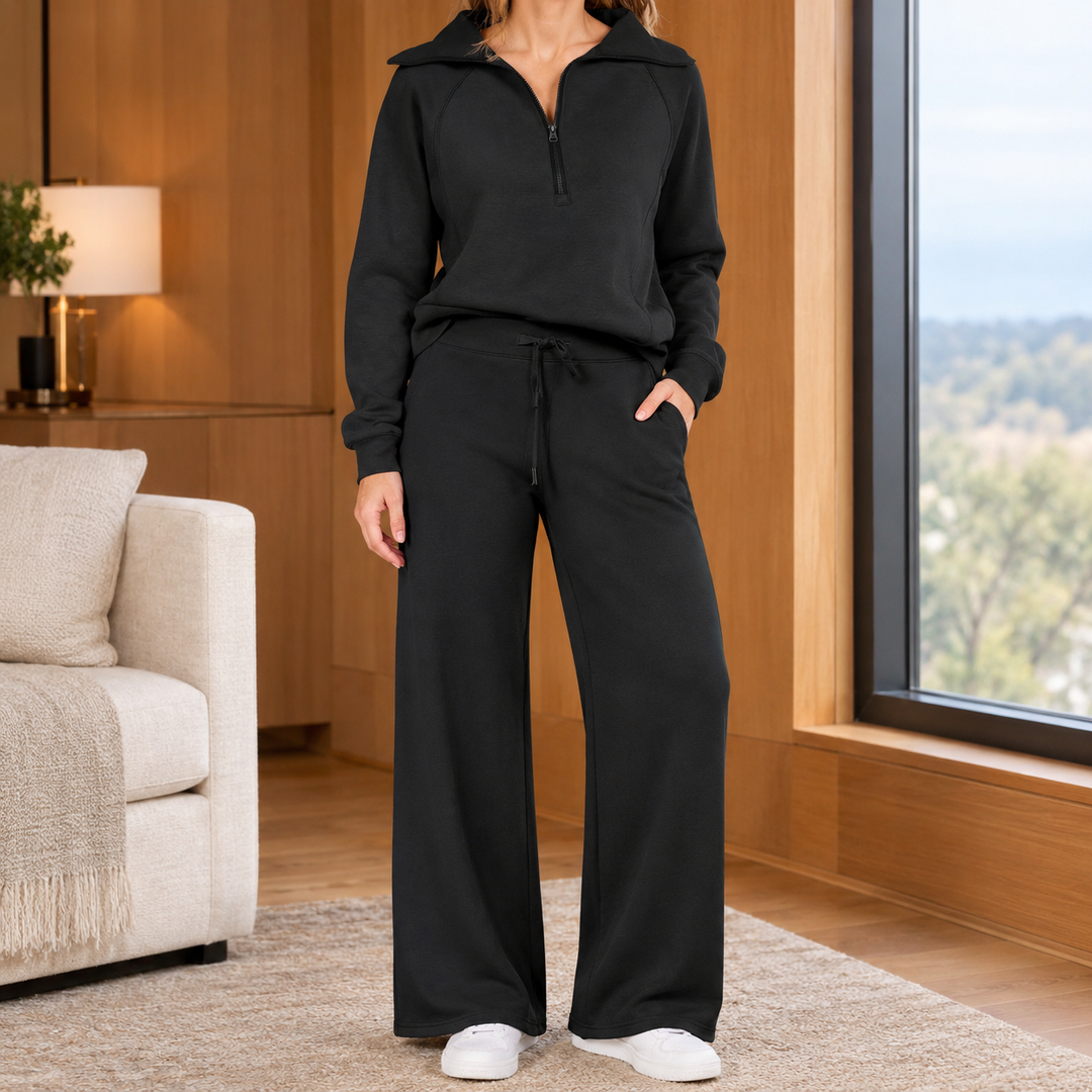 Conjunto Relajado de Pantalón – Negro