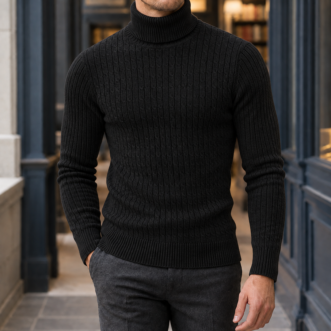 Jersey de Cuello Vuelto – Negro