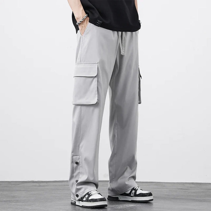 Pantalón Cargo Ajustable – Gris Lobo