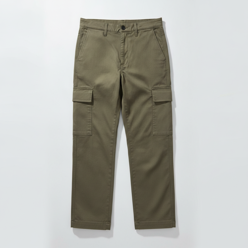 Pantalón cargo de corte recto con bolsillos laterales