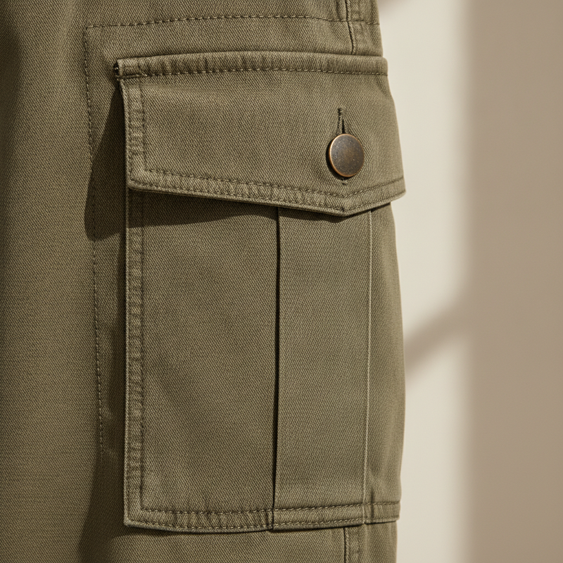 Pantalón cargo de corte recto con bolsillos laterales