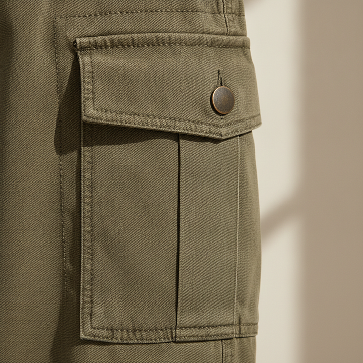 Pantalón cargo de corte recto con bolsillos laterales