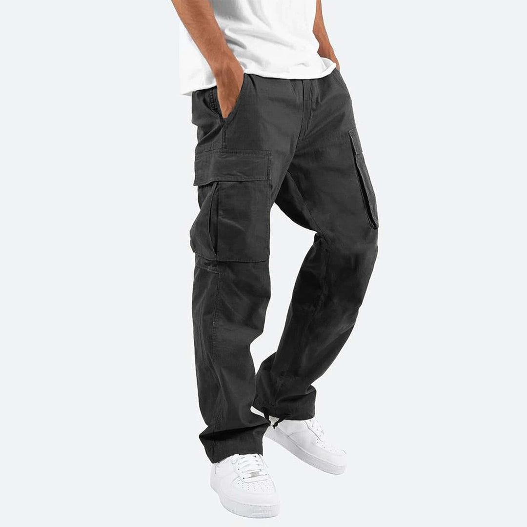 Pantalón Cargo de Corte Recto – Negro