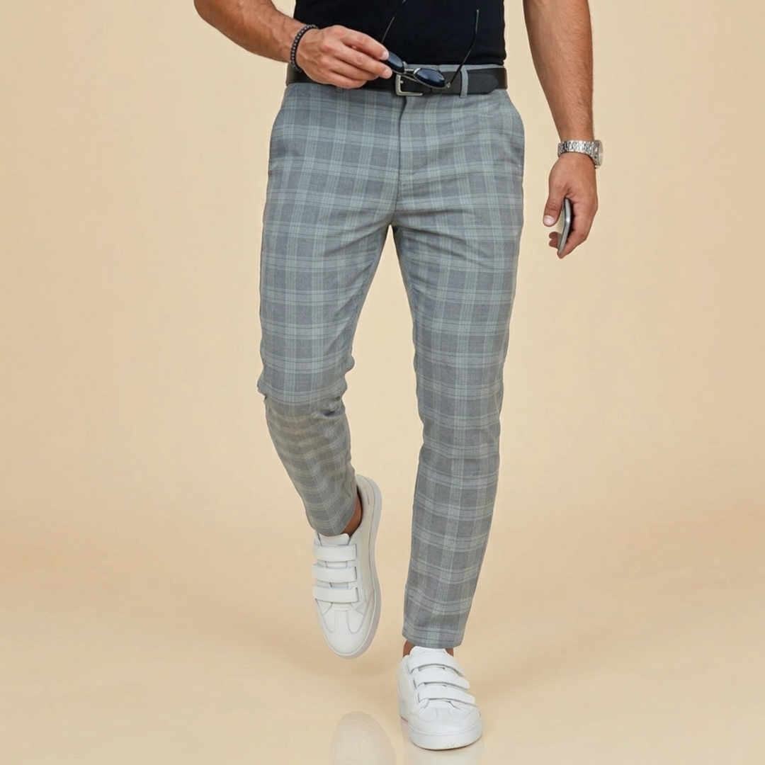 Pantalón Chino a Cuadros – Azul