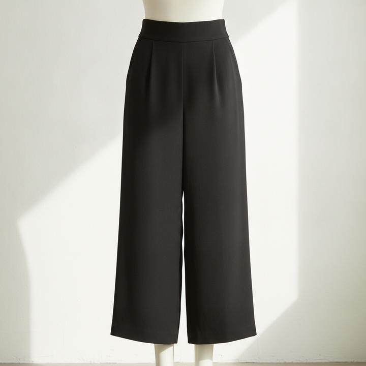 Pantalón culotte de talle alto y largo midi