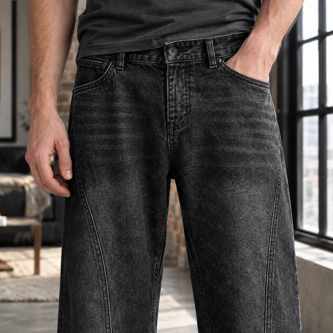 Pantalón Holgado con Costuras