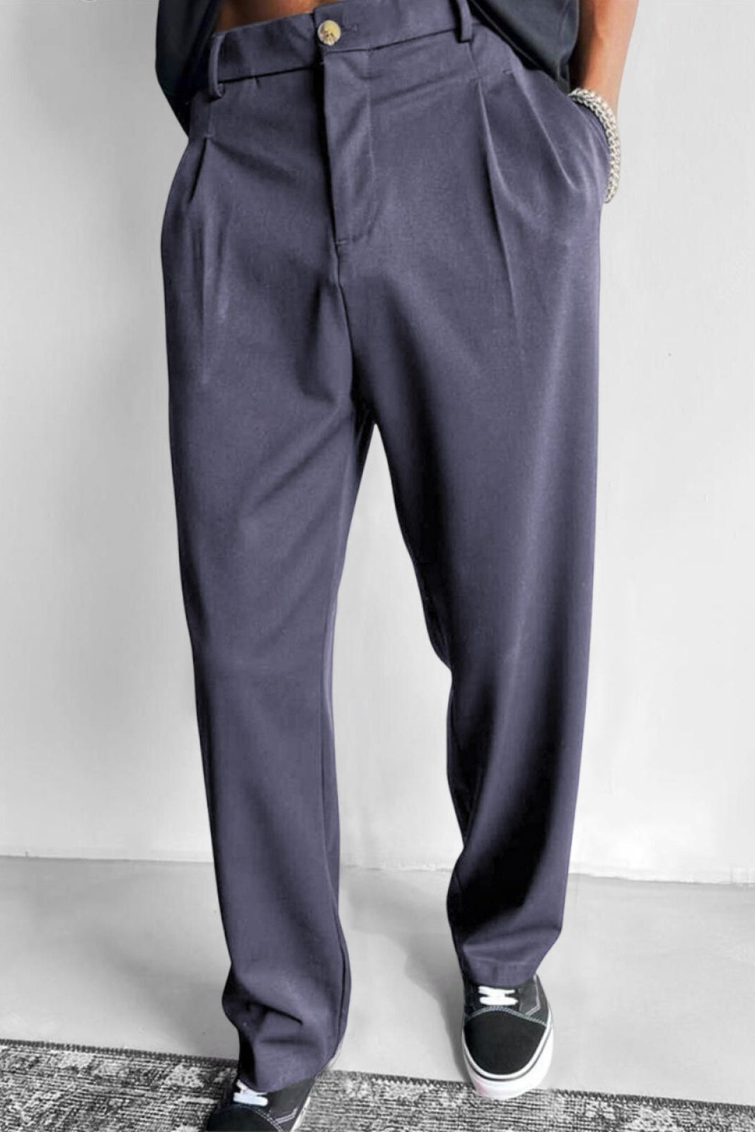 Pantalón Holgado con Pinzas – Lila