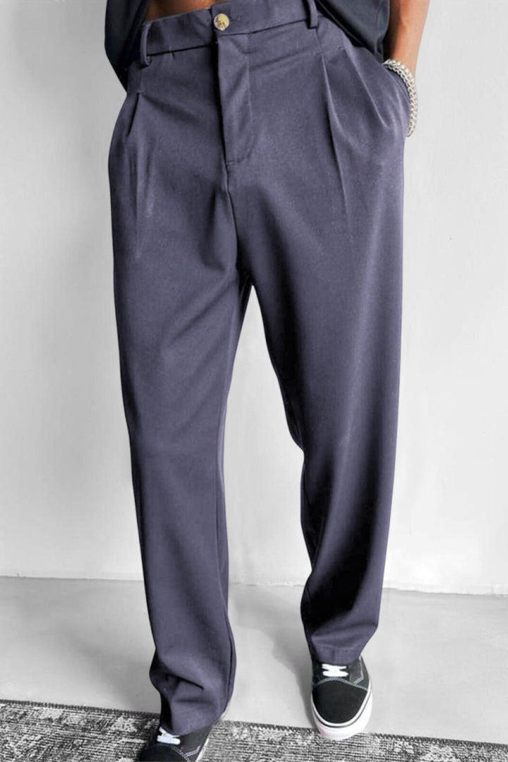 Pantalón Holgado con Pinzas – Lila