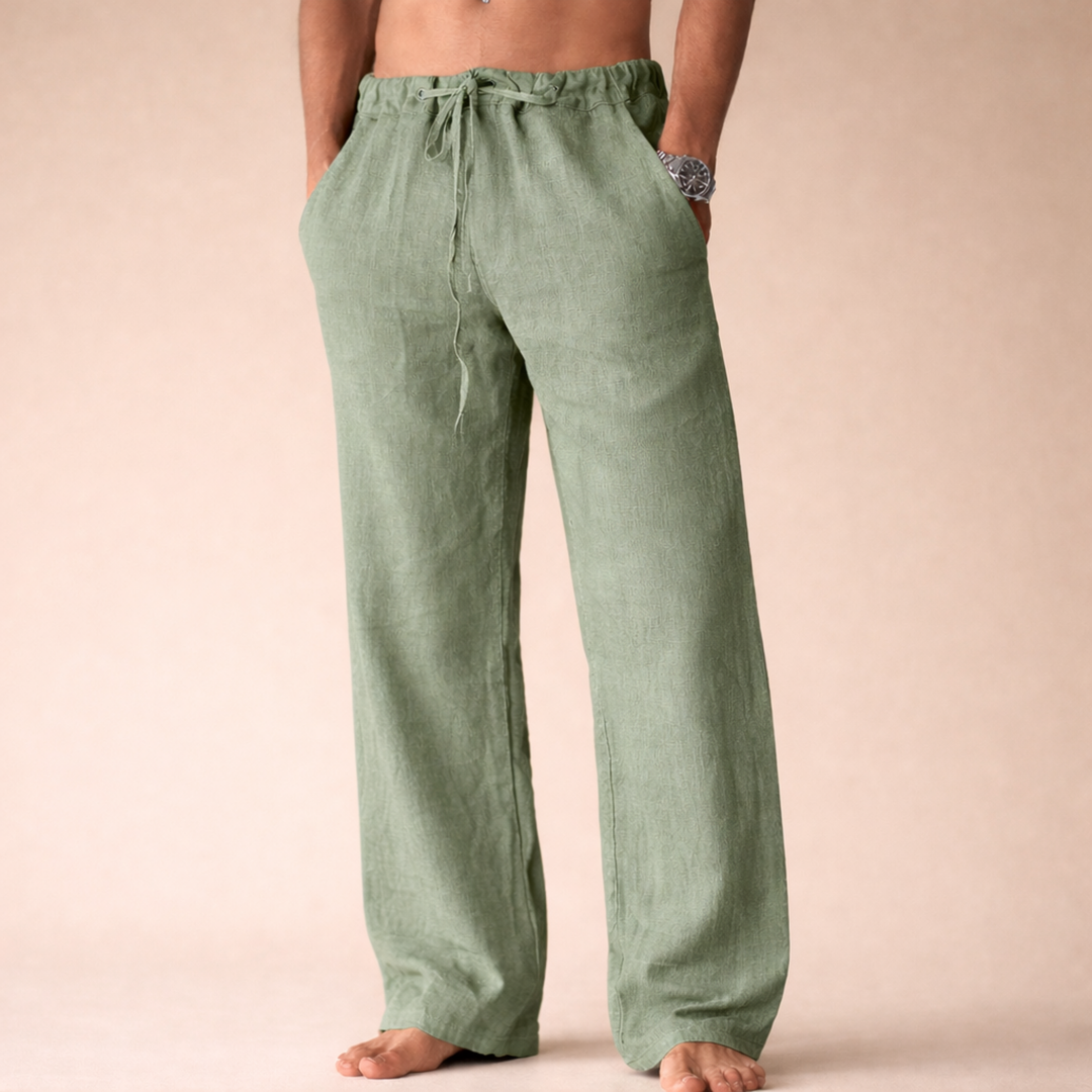 Pantalón Recto con Cordón – Verde