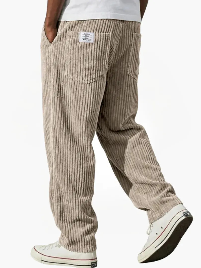 Pantalón Recto Relajado – Caqui