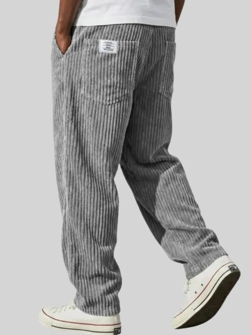 Pantalón Recto Relajado – Gris