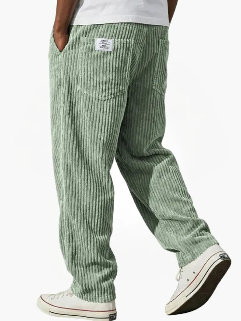 Pantalón Recto Relajado – Verde Salvia