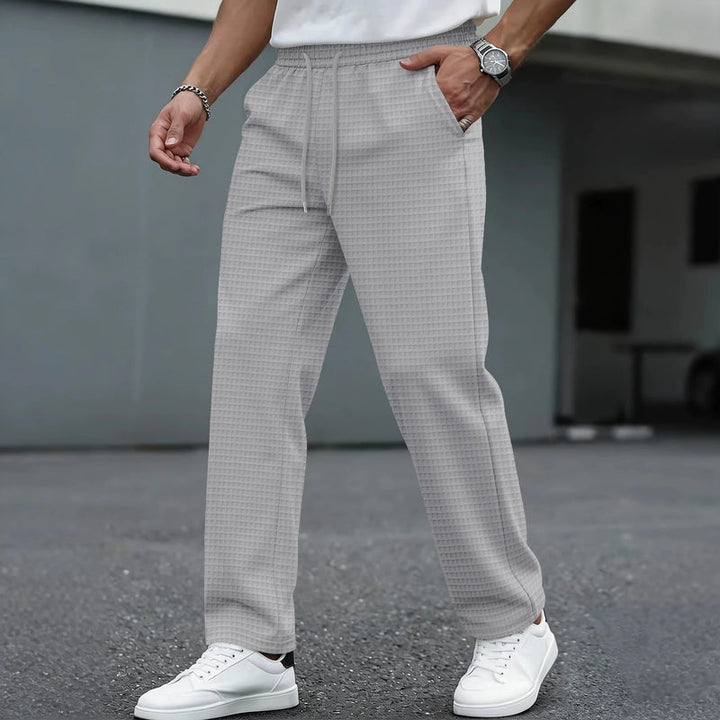 Pantalón Recto Texturizado – Gris