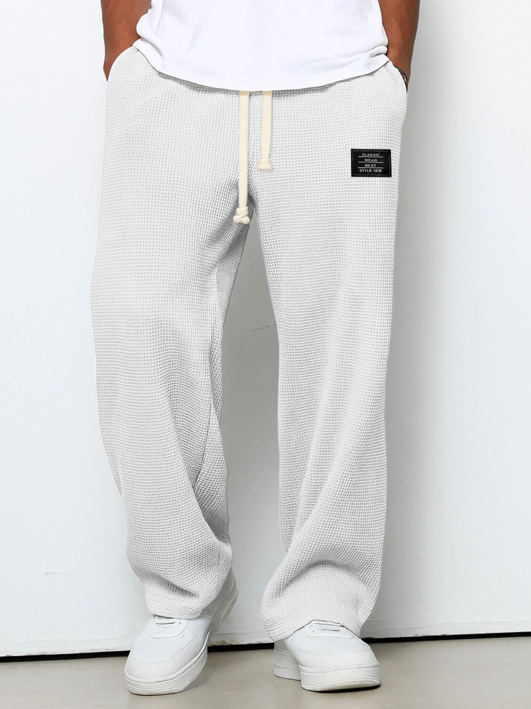 Pantalón Relajado de Pernera Ancha – Blanco
