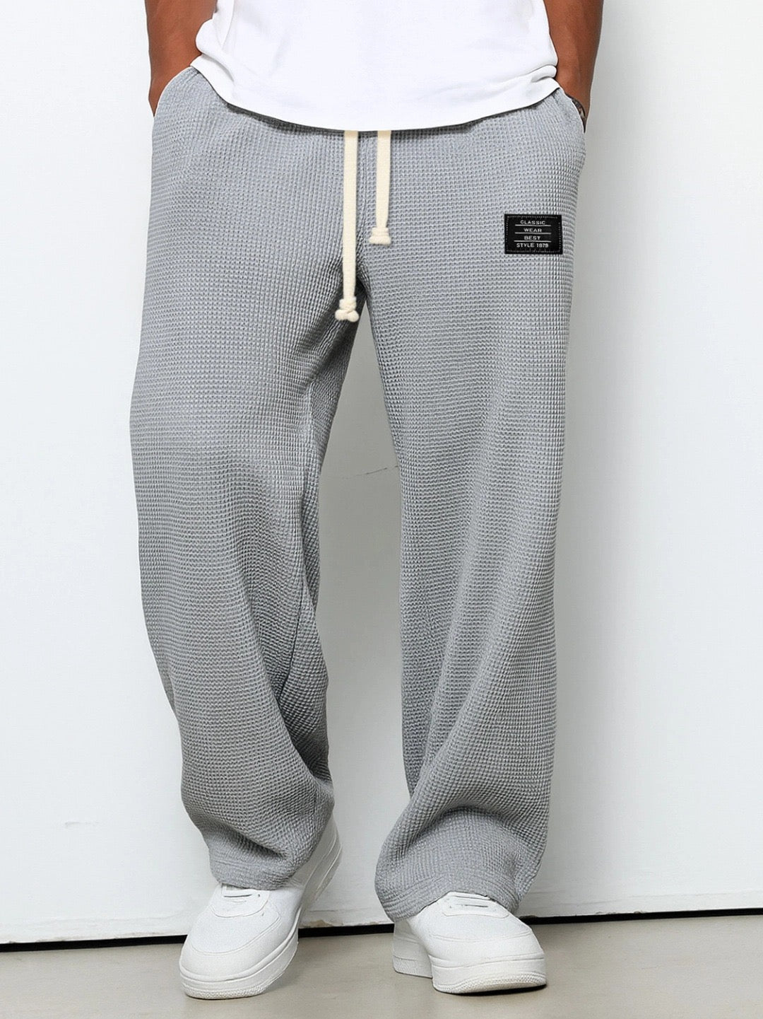 Pantalón Relajado de Pernera Ancha – Gris