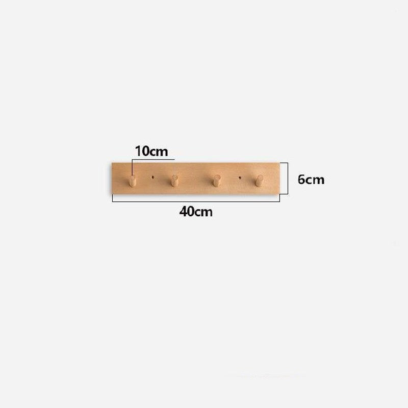 Perchero de pared de madera - Diseño minimalista con ganchos integrados
