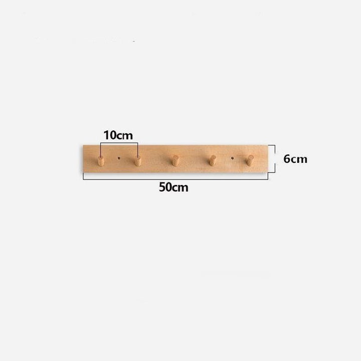 Perchero de pared de madera - Diseño minimalista con ganchos integrados