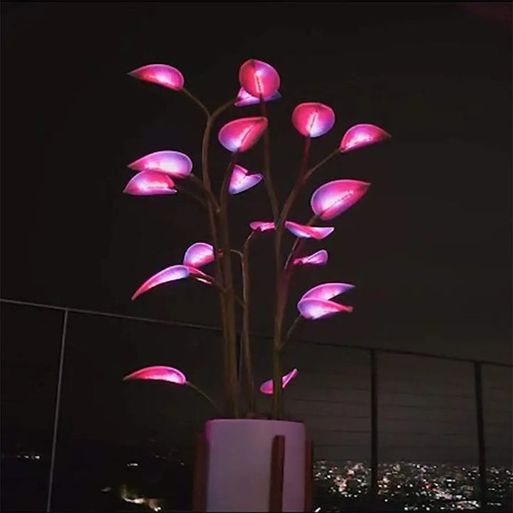 Planta decorativa LED con iluminación programable