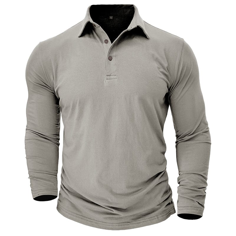 Polo Entallado para Hombre – Gris Claro