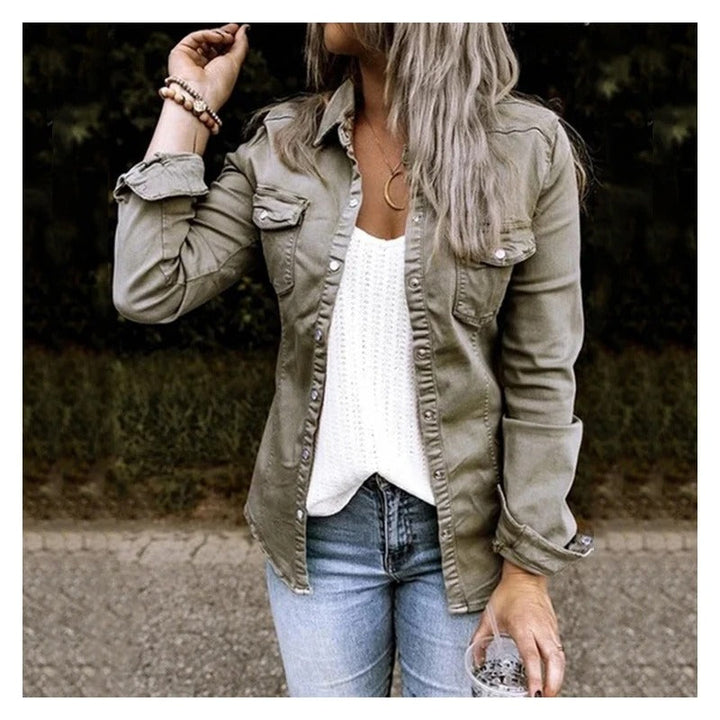 Chaqueta Camisera Entallada – Gris